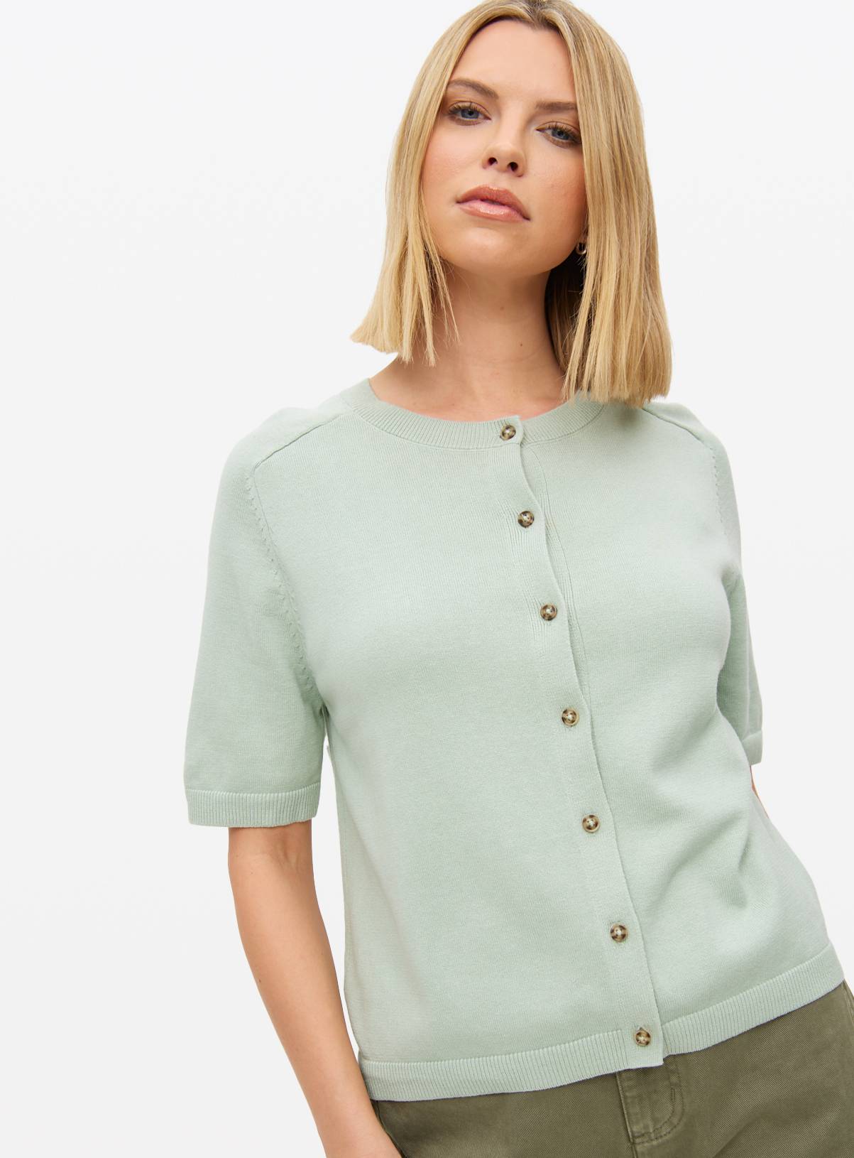 Pale Green Raglan Short Sleeve Cardigan 18 - Image 1